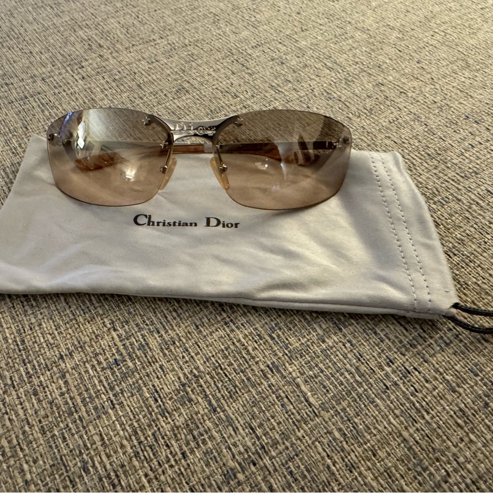 Dior Rectangular Brown Sunglasses